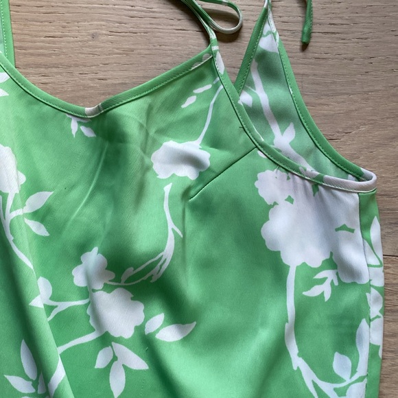 Urban Outfitters Maya Tie Green Floral Slip Mini Dress - Picture 4 of 5